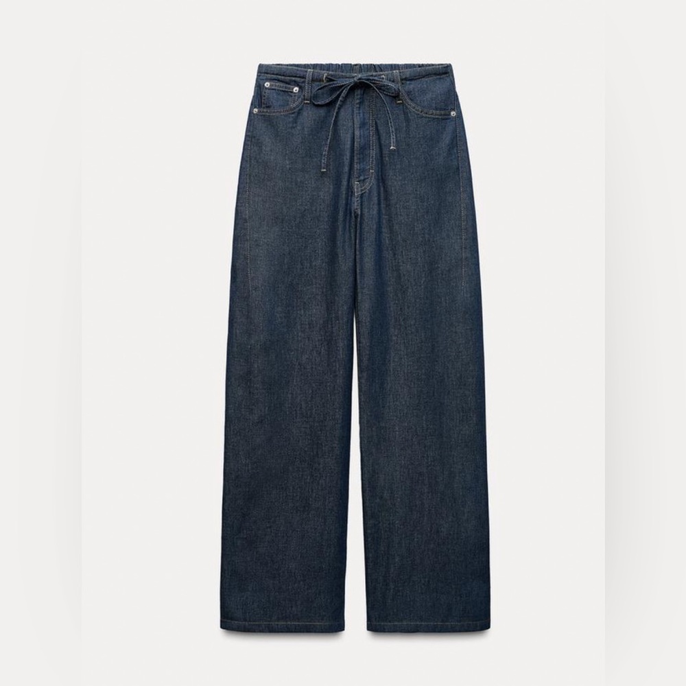 NWOT ZARA Flowy Faux Denim Pants